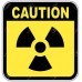 Radioactivity label / category per 50sheets, Yellow background & radioactivity logo black